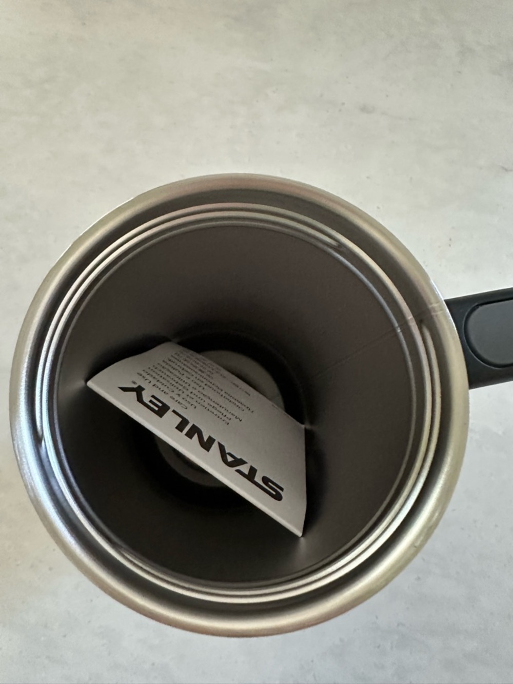 Stanley 40oz Matte Black Insulated Mug with Handle and Stainless Rim - Picture 3 of 4